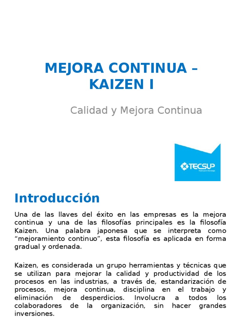 Kaizen: Estrategias de Mejora Continua | PDF | Sectores Economicos ...