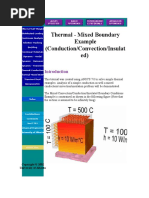 Thermal - Mixed Boundary Example (Conduction/Convection/Insulat Ed)