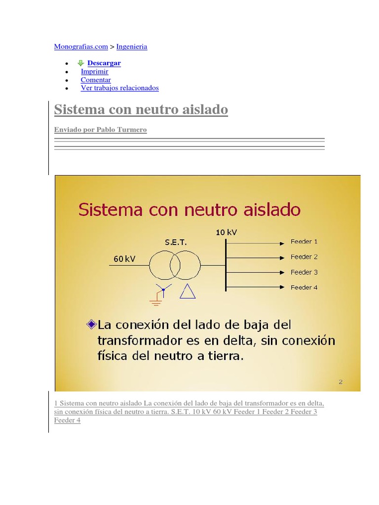 Sistemas Con Neutro Aislado | PDF