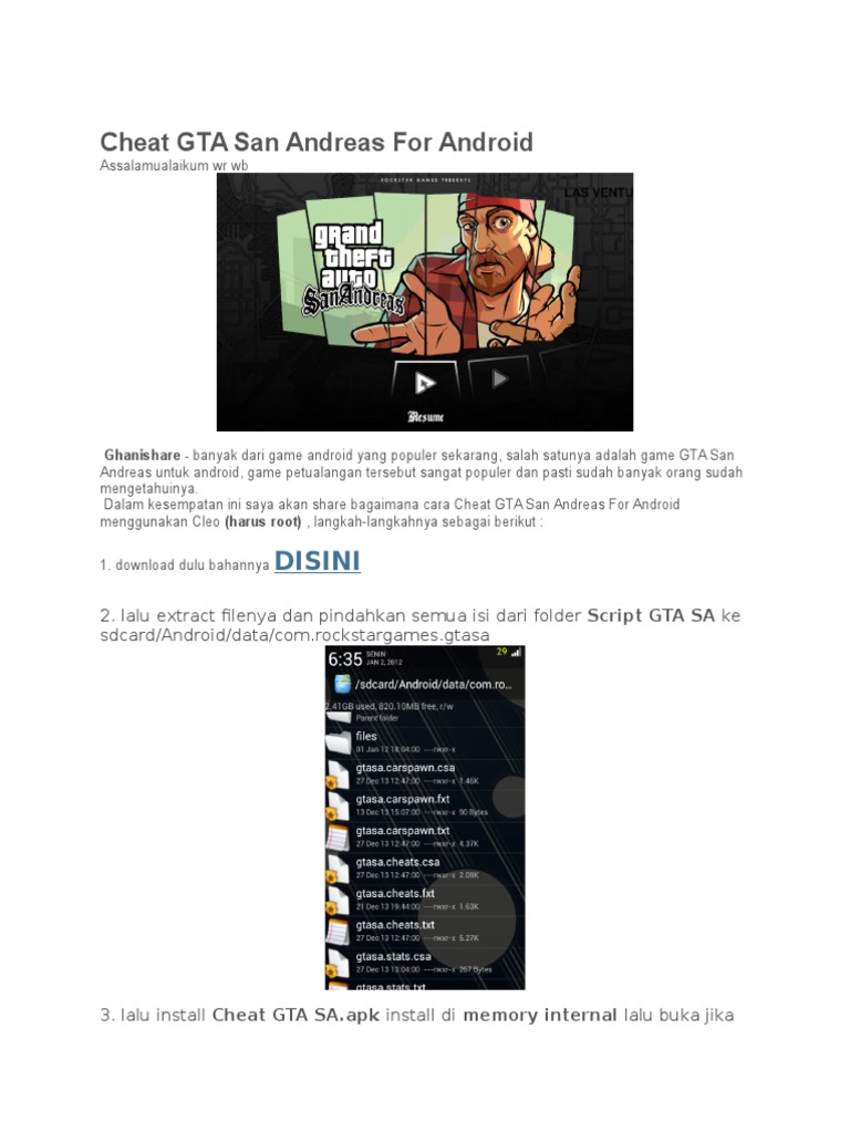 Cheat Gta San Andreas For Android