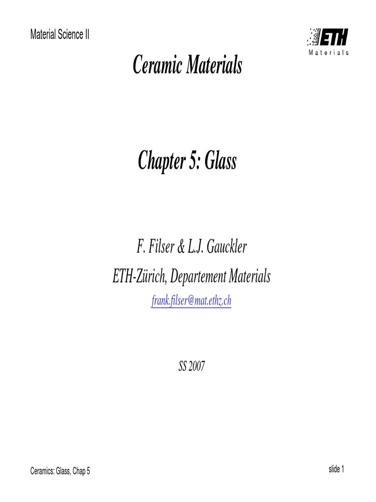 Slides Chapter 5 Ceramic Materials PDF Glasses Corrosion