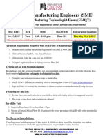 Society of Manufacturing Engineers (Sme) : Certified Manufacturing Technologist Exam (CMFGT)