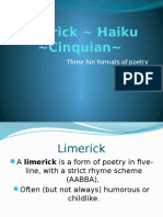 lymerick haiku cinquain