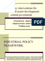 Policy Interventions For Small Sector Development-Central Government