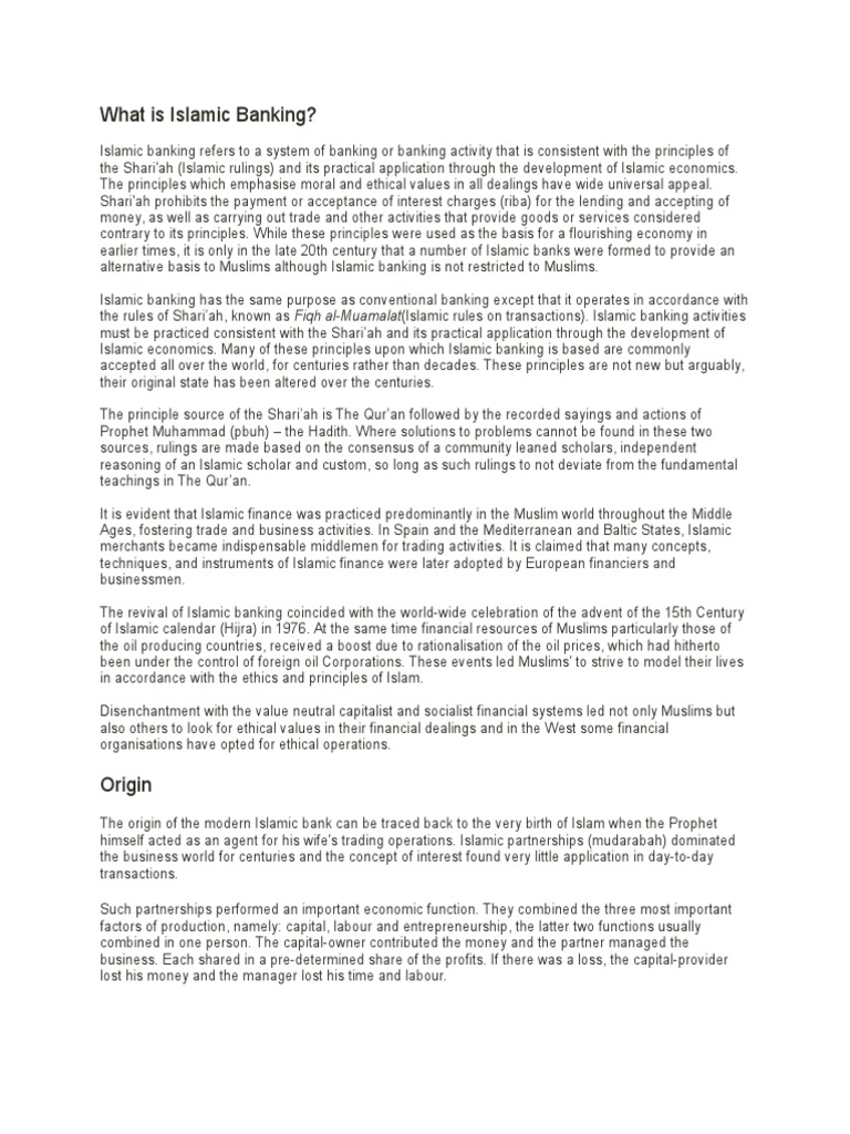 What Is Islamic Banking | PDF | Islamic Banking And Finance | Sharia