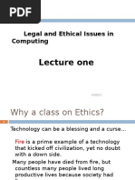 Lecture One: Legal and Ethical Issues in Computing