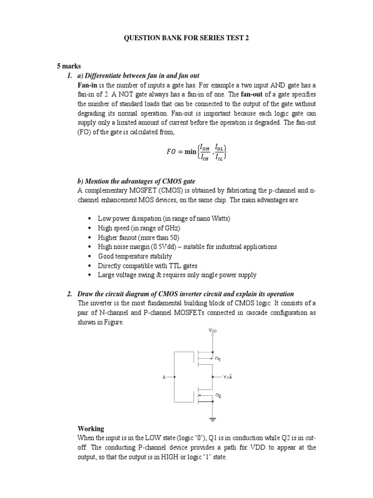 A) Differentiate Between Fan in and Fan Out Question Bank For Series Test 2 PDF Field