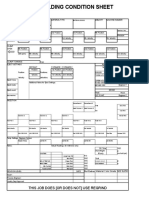 Process Parameter Sheet