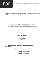Impact of Stress On Operating Theatre Personnel
