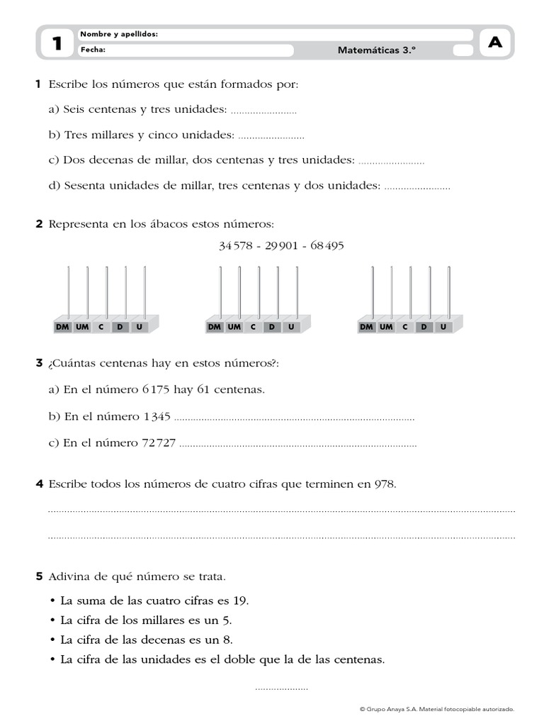 Evaluaciones Anaya Aprender Es Crecer Material Fotocopiable 6 Primaria Compartir Materiales