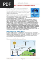 El Cambio Climático y Los Recursos Hídricos