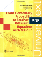 From Elementary Probability To Stochastic Equations With Maple 3540426663