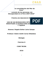 Uso Del Microscopio Óptico para Investigar La Estructura de Células y Tejidos.