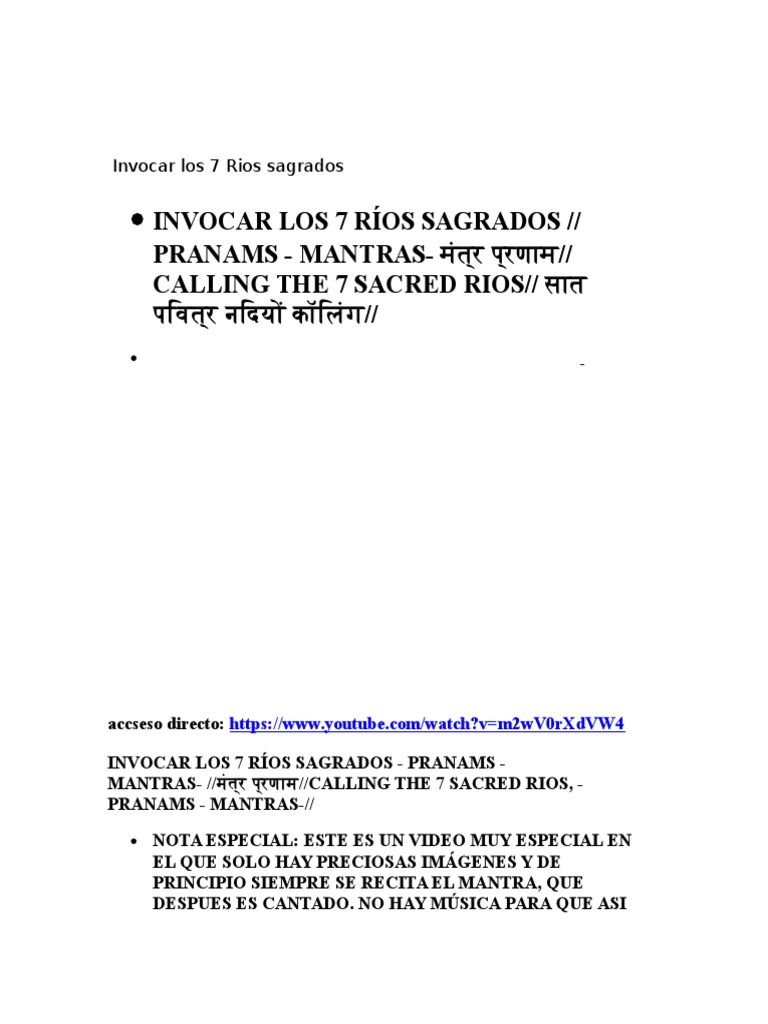 Invocación de los 7 Ríos Sagrados | PDF | Arte
