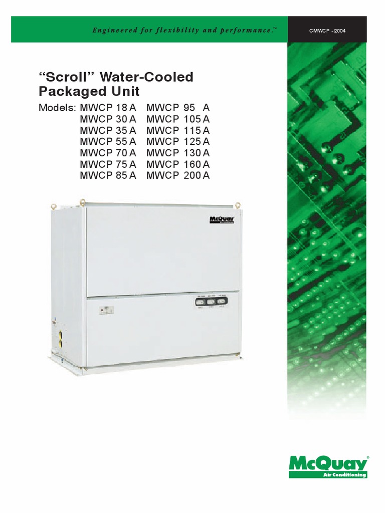 mcquay water cooled package units