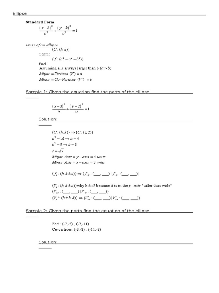 Ellipse and Hyperbola | Ellipse | Analytic Geometry
