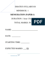 Mensuration Paper 1