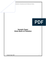 Sample Paper State Bank of Pakistan: Building Standards in Educational and Professional Testing