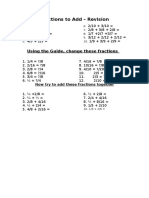 Fractions To Add - Revision: Using The Guide, Change These Fractions