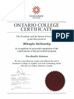 Pre Health Certificate