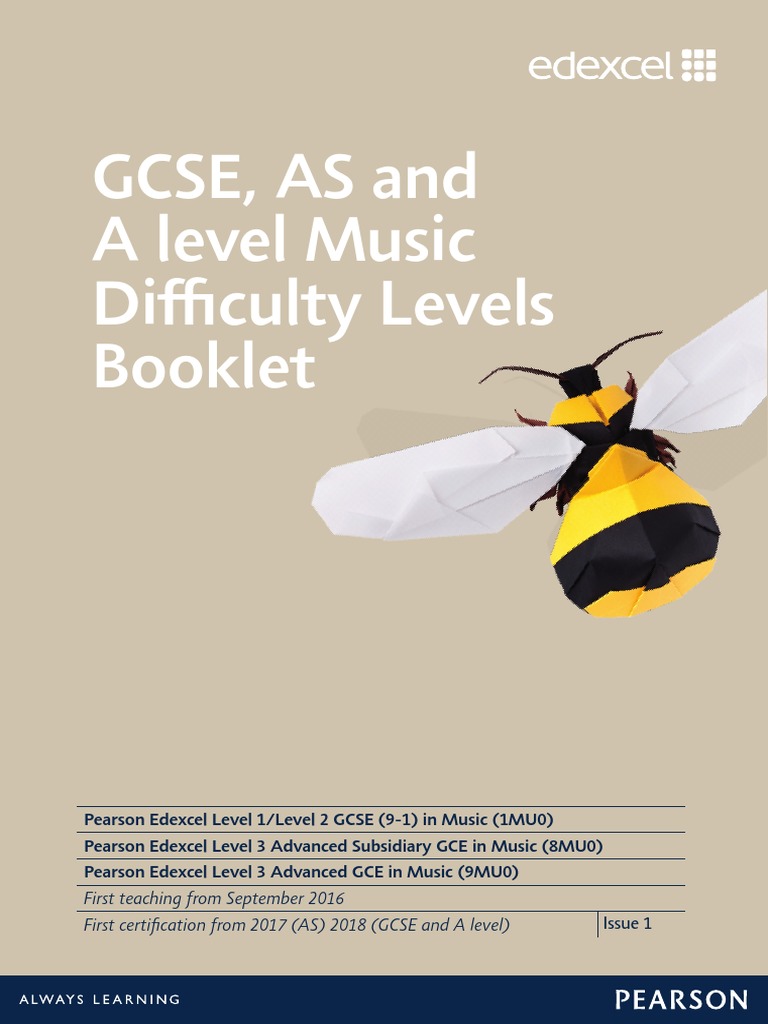 As and A Level Music Difficulty Levels Booklet | PDF