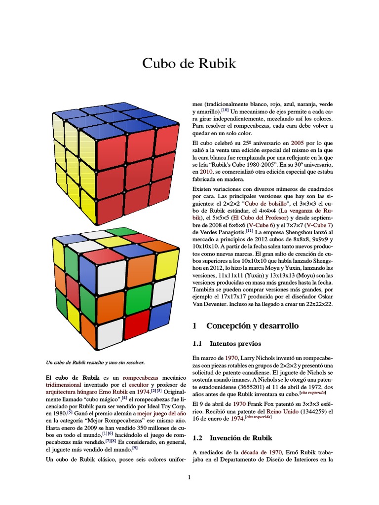 Resolver Cubo Rubik Pdf W) ) - Cubo de Rubik PDF | PDF | Rompecabezas lógicos | Juegos para un  jugador
