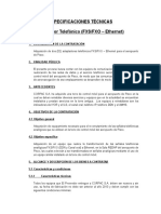 ET Adaptador Telefónico FXS - FXO - Ethernet