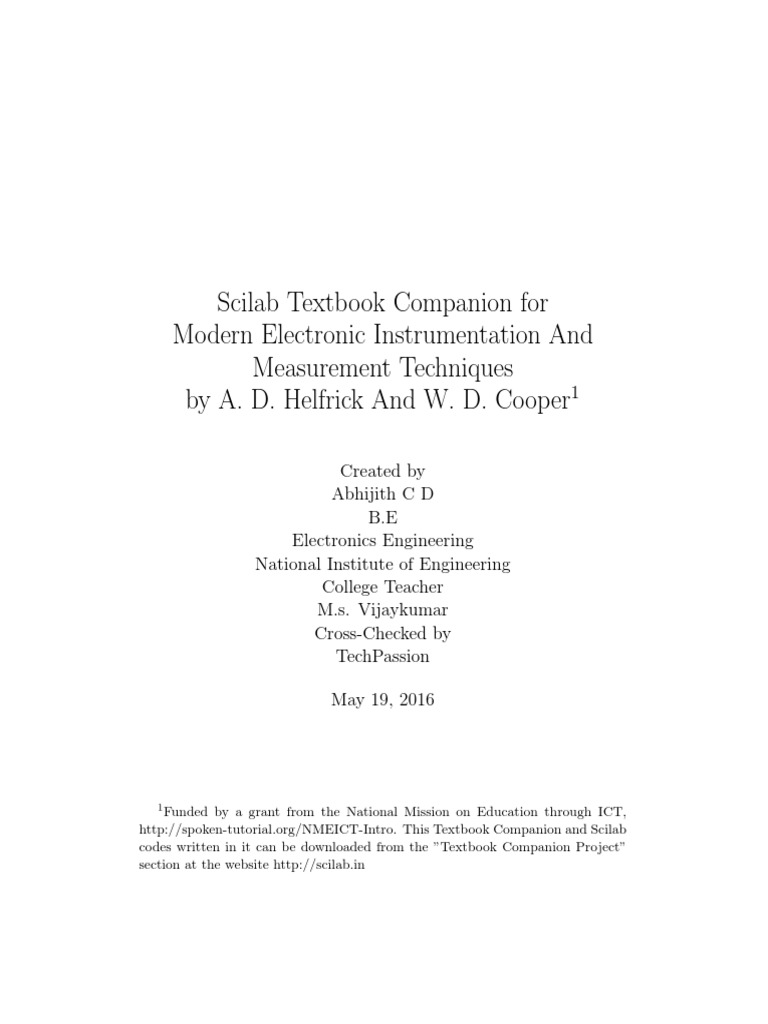 Modern Electronic Instrumentation and Measurement Techniques A. D