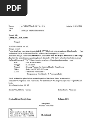 Yuk Lihat 5+ Contoh Surat Undangan Akhirussanah Terbaru 
