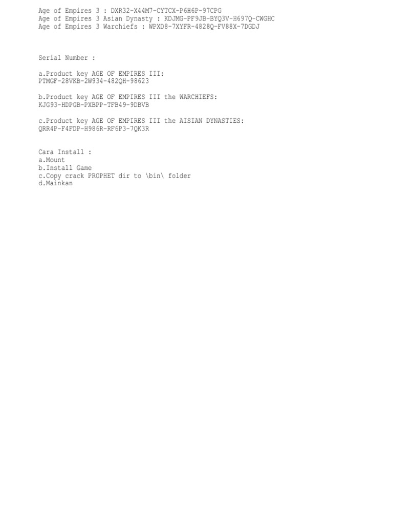 Serial Number Aoe 3