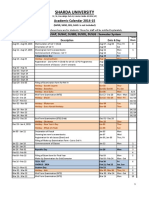 Academic Calendar for the Session 2014-15 (Semester System) Except SMSR, SDS, SNSR, SAHS