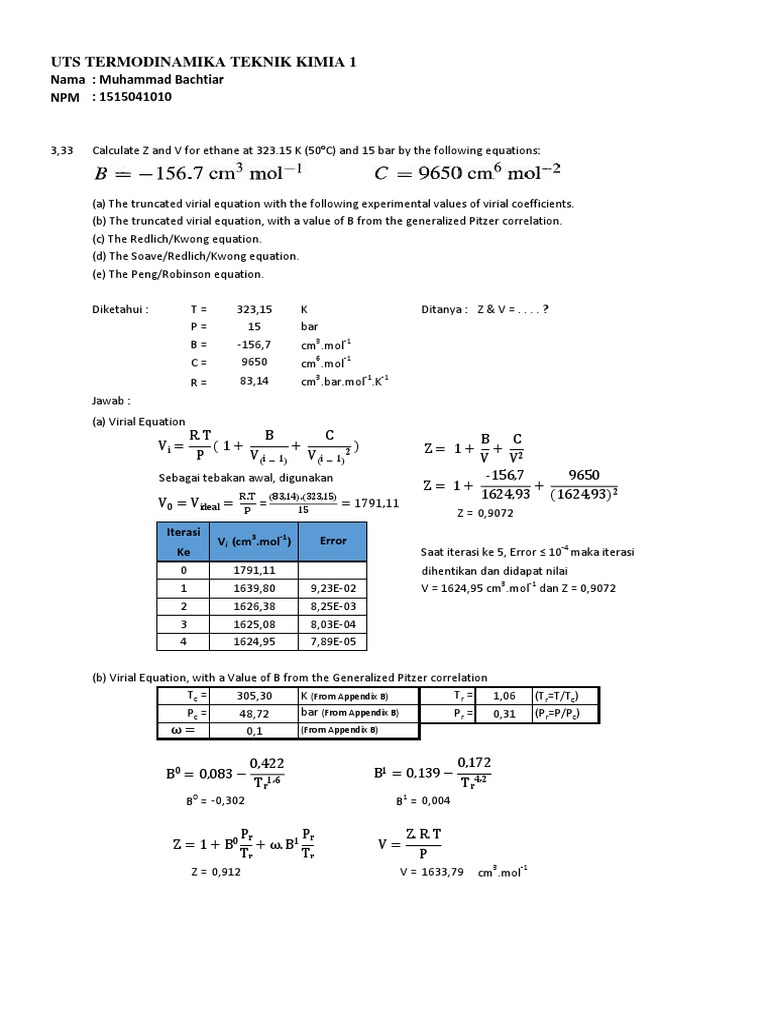 Uts Termodinamika Mechanics Chemistry