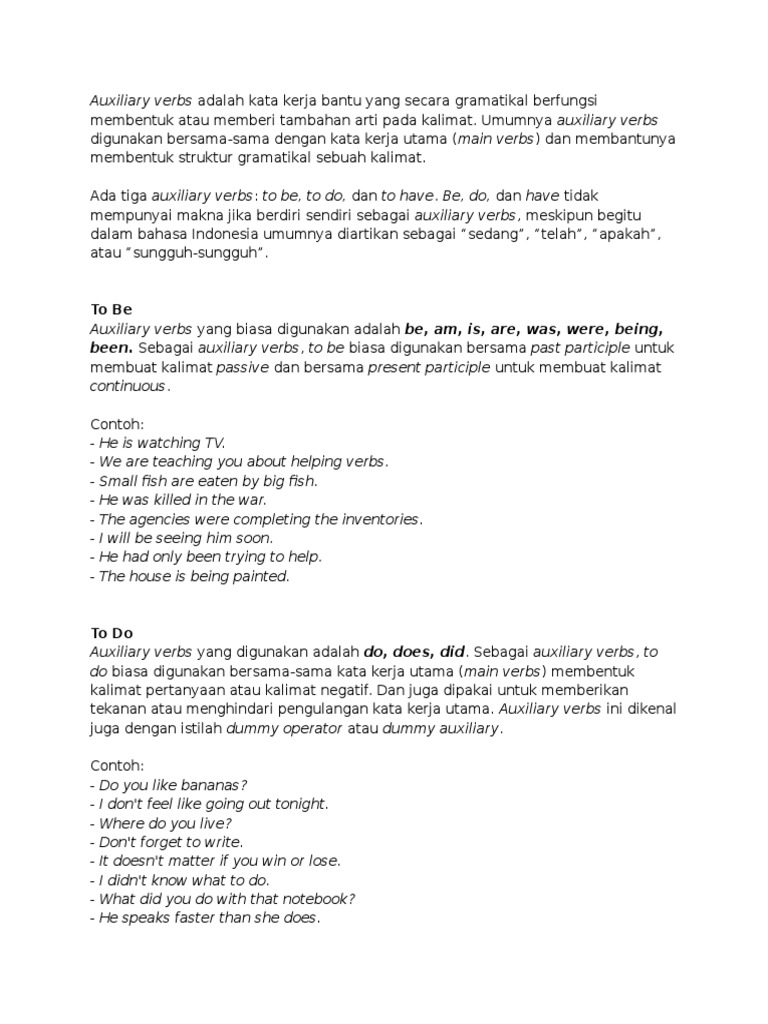 Auxiliary verb adalah 1