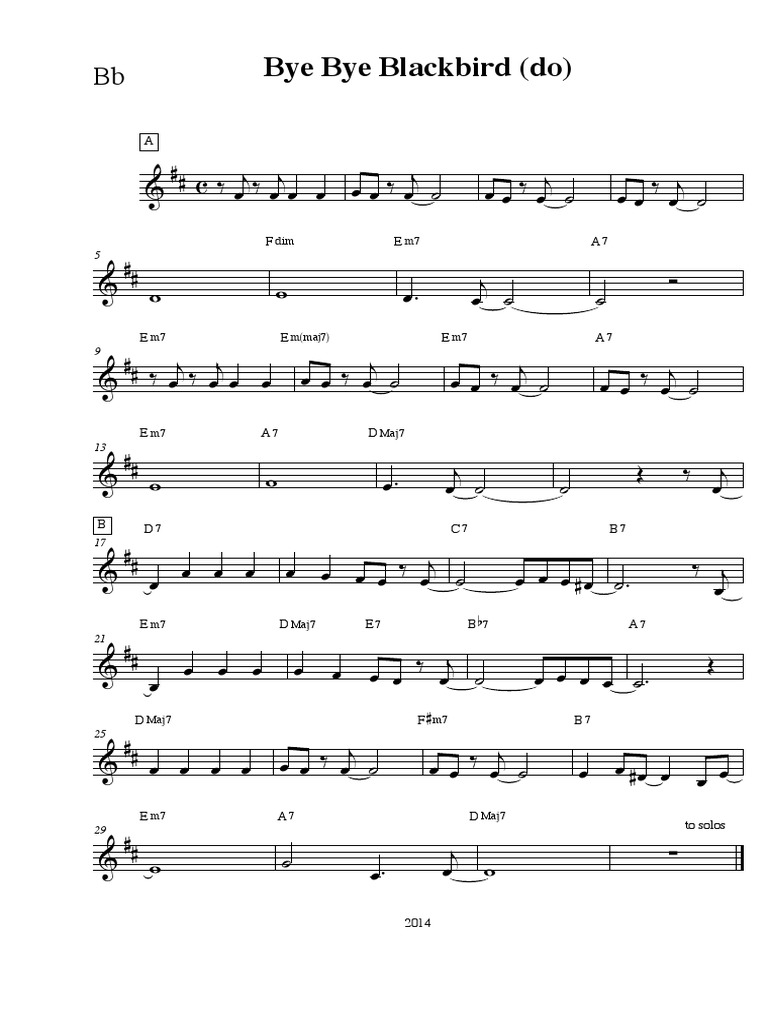 Bye Bye Blackbird Sib Pdf