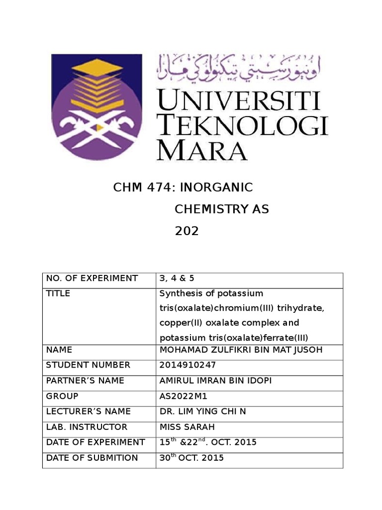 Coordination lab report image