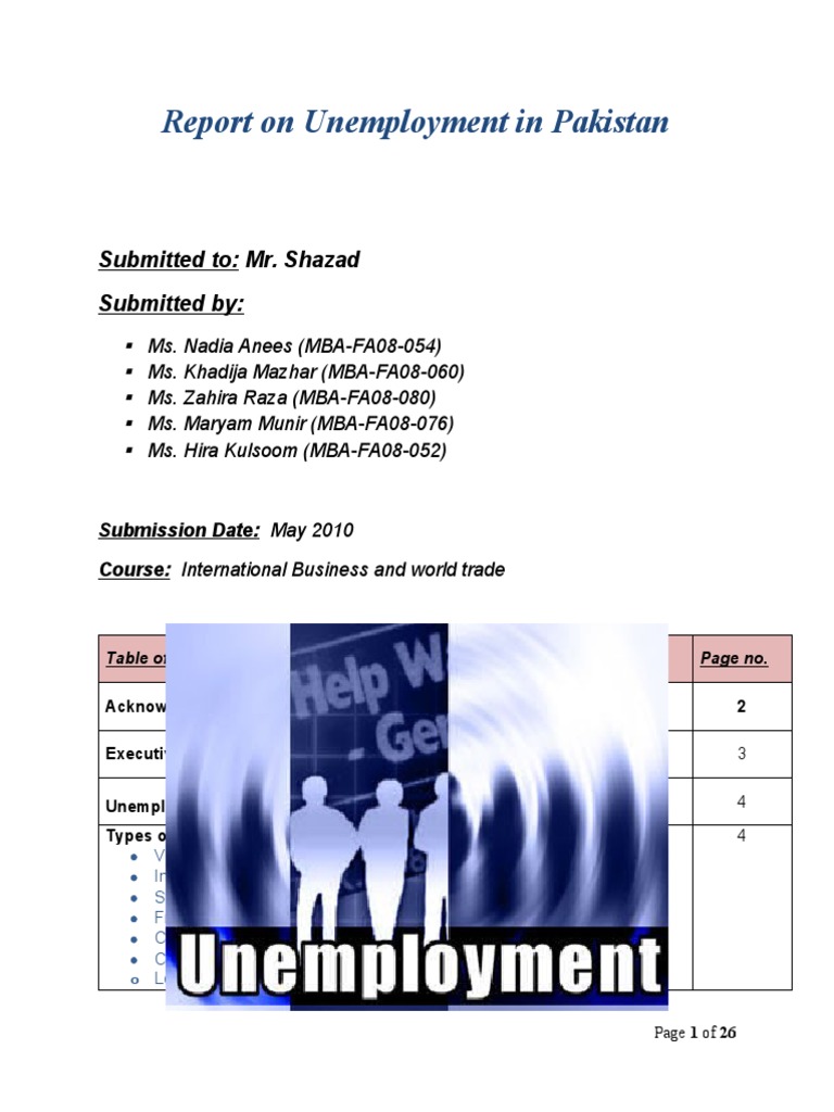 Final Report of Unemployment | PDF | Social Science | Unemployment
