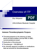 Overview of ITP: Etty Widystuti UNILA/Abdul Moeloek Hospital