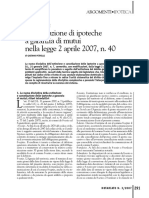 Petrelli - Cancellazione Di Ipoteche a Garanzia Di Mutui Nella Legge 2 Aprile 2007 n. 40