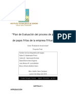 Plan de Evaluación Del Proceso de Producción de Papas Fritas de La Empresa Frituras y Más