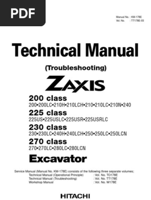 Technical Manual Troubleshooting Of Zx 200 225 230 270 Class Pdf Personal Protective Equipment Switch