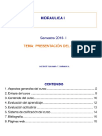 1 Presentación - Hidráulica I-2016 I PDF