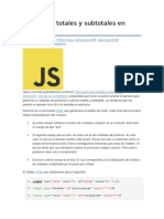 Cálculo de Totales y Subtotales en JavaScript