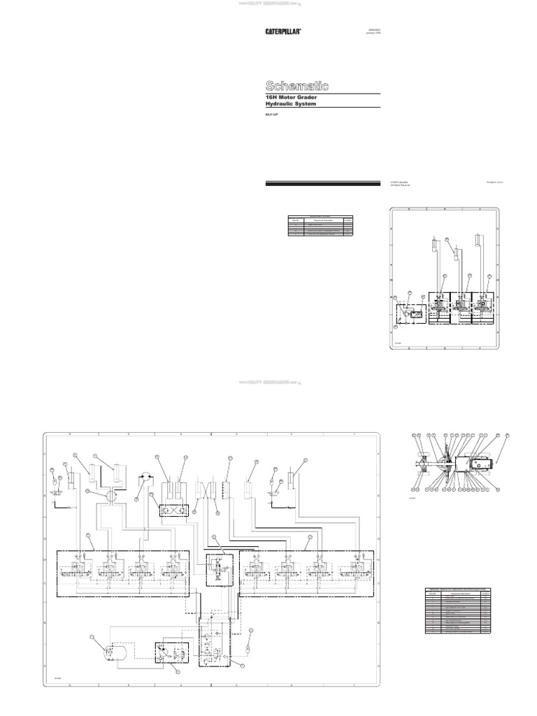Material Schematic Hydraulic System Motor Grader 16h Caterpillar | PDF