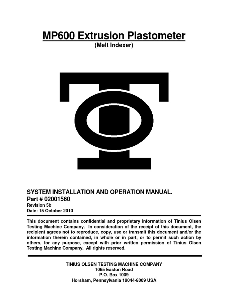 MP600 Plastometer Operation Manual | PDF | Thermometer | Calibration