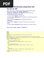 Login Authentication Using Bean and Servlet in JSP