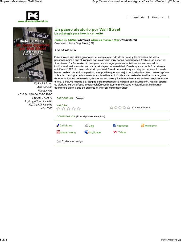 Un Paseo Aleatorio Por Wall Street Pdf