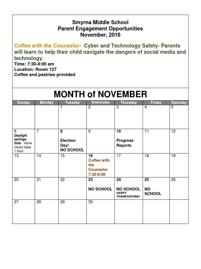 November Calendar | PDF