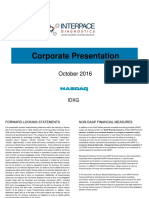Interpace Diagnostics (Idxg) Investor Presentation Oct 2016