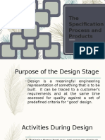 The Specification Process and Products