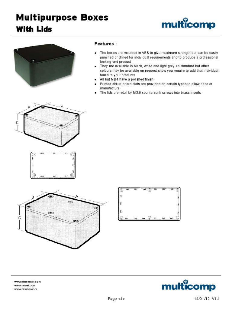 Multipurpose Boxes: With L Lids | PDF | Business | Computers